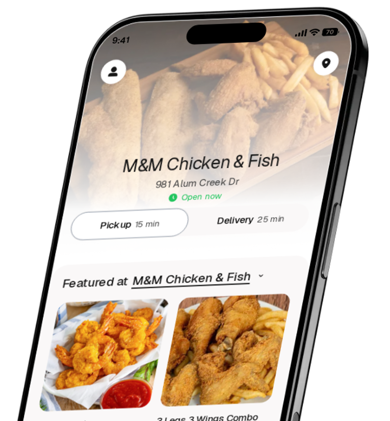 M&M Chicken & Fish app preview
